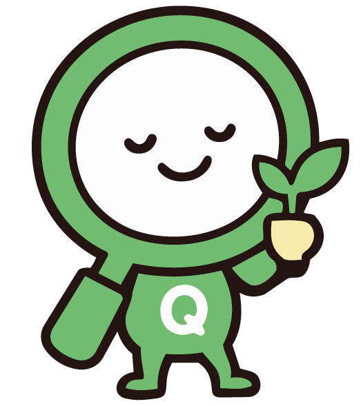 緑のQちゃんが芽を持っている